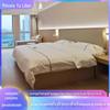 Uau Cama Personalizada de Madeira Maciça com Couro Pintado Novo Mobiliário Chinoiserie Cama de Hotel Mobiliário de Hotel Cama de B&B Cama de Casal de Madeira Maciça