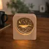 Luz de Noche de Cristal Souvenir Creativo de Cristal Adornos de Escritorio Lámpara de Mesita de Noche Puesto de Manualidades Regalos para Estudiantes y Maestros