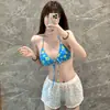 Maiô Feminino 2026 Novo Estilo Sexy Menina Quente Desejo Puro Estilo Ilha Casual Férias Fonte Termal Biquíni de Amarrar Biquíni