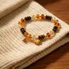 Pulsera Natural de Piedra Ojo de Tigre Cristal de Colores Diseño de Calabaza Cepillada en Oro Pulsera de Cristal Pulsera de Cuentas Joyería de Mano de Lujo Ligero
