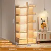 Estante pequena simples, estante de armazenamento de chão, prateleira de armazenamento de parede, estante de exibição para sala de estar/escritório, armário de armazenamento estreito ao lado da mesa