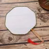 Fabricante Mayorista de Abanicos Redondos Lisos Pintados a Mano DIY Abanico Redondo de Pintura para Niños Abanico Hanfu Hecho a Mano con Mango Largo Doble Cara