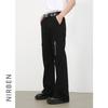 Nirben Denim Estilo Americano High Street Cremallera Micro-La Jeans Marca de Moda para Hombre Sueltos Joker Pantalones Casuales