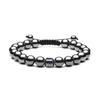 Pulsera Transfronteriza de Ojo de Tigre Mapa Nuevo Piedra Volcánica de Pino Blanco Ajustable Accesorios Pulsera de Hematita