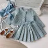Conjunto de Chaqueta y Falda Estilo Francés para Niña 2026, Temporada de Primavera y Otoño, Conjunto de Dos Piezas con Falda Plisada Estilo Chanel para Bebé