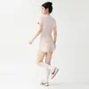 Conjunto Esportivo Respirável Estilo Coreano para Mulheres, Malha Lateral, Secagem Rápida, Top de Manga Curta e Shorts, Solto, Emagrecedor, Fitness, Corrida, Conjunto de Duas Peças