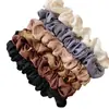 Anillo para el cabello de intestino grueso transfronterizo Satén Cuerda delgada para el cabello Traje Popular para niña Cola de caballo simple Cuero Cubierta Bola Cuerda para el cabello para mujer