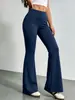 Pantalones de yoga estilo Lulu con microbota para mujer, nuevo conjunto de fitness para realzar glúteos, ropa de entrenamiento para Pilates, pantalones deportivos para correr