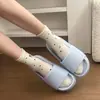 Pantuflas cómodas de EVA con suela gruesa para mujer, para uso en interiores en casa en verano, pantuflas antideslizantes para baño de pareja para mujer