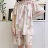 Pijama de Mujer Estilo Nuevo 2026, Ropa de Casa de Algodón y Seda Estilo Chino de Verano, Sensación Fresca y de Alta Gama, Se Puede Usar Afuera, Conjunto de Algodón y Seda Tallas Grandes
