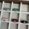 Anel Liso em Forma de Cruz com Pedra Natural da Moda Europeia e Americana para Mulheres, Estilo Retro Tendência, Anel de Luxo de Alta Qualidade