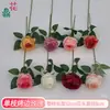 Mesa de Comedor de Lujo con Borde Horneado Francés, Flor Individual de Rosa, Arreglo Floral de Lujo Ligero, Ramo de Flores Artificiales, Adorno Decorativo, Venta al por Mayor Transfronteriza