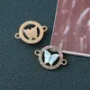 Colgante de Collar de Mariposa con Anillo Caliente de Diamantes Transfronterizo Colgante de Joyería de Doble Anillo Accesorios para Collar Pulsera DIY