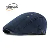 Boina Nova de Verão Masculina Chapéu de Beisebol de Algodão Lavado Retro Britânico Chapéu Frontal Bordado Versátil Casual Feminino