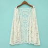 Cárdigan de Encaje Ropa Exterior Ropa de Protección Solar Chal Fino de Verano para Mujer Top de Crochet Calado Blusa de Manga Larga Camisa para Aire Acondicionado Algodón