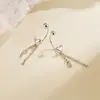 Pendientes de Rosca con Borla en Forma de Corazón, Diseño de Nicho, Sensación de Alta Gama, Estilo Largo, Favorecedores para Caras Redondas, Elegantes y a la Moda para el Uso Diario