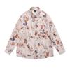 Camisa americana retro vintage con borlas y flores para hombre y mujer, chaqueta holgada de manga larga para primavera y otoño