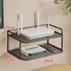 Estante de almacenamiento para decodificador de TV montado en la pared colgante de pared soporte sin perforación en la pared estante de almacenamiento para router wifi de red