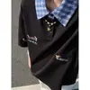 Cachorro Dachshund Camisa Polo Falsa de Dos Piezas para Hombre Verano Cuello Camisero Camiseta Diseño de Nicho Estilo Preppy Mangas Tres Cuartos