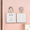 Pegatinas de interruptor de resina tridimensionales 3D para pared del hogar, minimalistas y modernas, creativas y lindas pegatinas de pared para habitación de niña, decoraciones