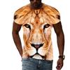 Moda de Verano las Nuevas Camisetas para Hombre con Gráfico de León Animal Casu