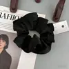 Elástico de Cabelo Ruffle de Cetim Sedoso Coreano Elegante Francês Retrô para Rabo de Cavalo Baixo Acessório de Cabelo para Mulheres