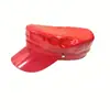 Estilo Celebridad de Internet Gorra Azul Marino Brillante de Charol Boina Octogonal Estilo JK Sombrero de Sol para Playa Visera para el Sol de Mujer Gorra de Béisbol