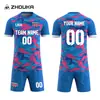 Camisetas de Fútbol para Hombre Transfronterizas Hechas a Medida Sublimación Impresión de Cuerpo Completo Transpirables de Secado Rápido Conjunto de Camisetas de Fútbol Venta al por Mayor