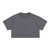 Camiseta Feminina Cropped de Manga Curta Verão 2026, Algodão Puro, Caimento Justo, Estilosa, Respirável, Cintura Alta, Top Tendência