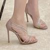Estilo Socialité Francés Hermosos Tacones de Aguja con Pedrería Tacones Altos Verano 2023 Nuevos Zapatos de Nicho Hada Frescos