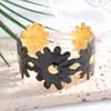 Pulsera de lujo ligero transfronteriza, diseño vintage francés con goteo de aceite, pulsera abierta de oro de alta gama de moda, joyería