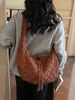 Bolso de Hombro Casual de Color Sólido Estilo Coreano Gran Capacidad 2026 Nuevo Estilo Invierno Bolso Tote Cruzado de Moda con Bordado de Rombos