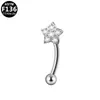 Aleación de Titanio F136 Varilla de 1.2X10 Mariposa de Zirconia Hueso de la Oreja Clavo Tornillo Pendientes de Bola Joyería para Piercing de Ceja
