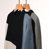 Suéter de Punto Casual Holgado de Cuello Redondo para Hombre con Empalme de Color, Primavera 2025 Comercio Exterior