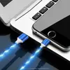 Cable de datos cargador luminoso de carga rápida, luz de streamer colorida para coche, luz de caballo corriendo, para Huawei Apple Android tipo-c