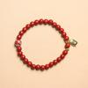 Venta al por mayor de fábrica pulsera de un solo círculo imitación cinabrio étnico hebilla de paz valiente colgante de múltiples estilos pulsera de cinabrio exquisita