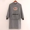 Delantal de lona moderno de manga larga para uso en la cocina, estilo fresco y simple, adecuado para comer, trabajar y vender en la calle, ropa de trabajo para adultos
