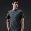 Ropa de Trabajo de Chef de Seda de Hielo de Manga Corta Delgada Transpirable Verano Cocina Hotel Catering Ropa de Chef para Hombres