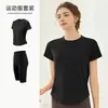 Conjunto Esportivo de Tênis, Roupas de Treino Femininas de Manga Curta, Roupas de Corrida ao Ar Livre de Secagem Rápida, Camisetas de Badminton com Efeito Emagrecedor, Roupas de Fitness