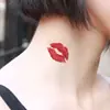 Mancha de fábrica huella de labios collar de labios ins coreano simulación tatuaje de labios rojos pegatinas tatuaje sexy pegatinas
