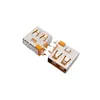 Base de enchufe lateral USB-A cuerpo largo de 19.5 pie de enchufe doblado lateralmente AF crimpado plano conector de puerto de carga A de goma blanca