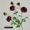 Flor artificial de alta calidad Rosa Austin europea Peonía extranjera 3 capullos Rosa de corazón Diseño de camino de boda Hogar