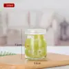 Botella de Vidrio Transparente Espesado para Pudín con Tapa, Botella para Yogur, Botella de Leche, Botella Vacía para Reenvasado de Gelatina, Venta al por Mayor