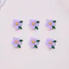 Nuevos accesorios de arte de uñas de flor de cinco pétalos y hoja, piezas pequeñas de resina tridimensionales para pendientes DIY, pasadores para el cabello y accesorios de decoración de uñas