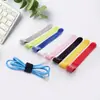 Abraçadeira de velcro tipo P, gancho e laço integrados, fecho de fivela autoadesivo, fita de rede de cabos, alça de gerenciamento de cabos para sala de computadores