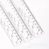 Regla Transparente Perforada de 16 cm Regla de Medición para Dibujo Estudiantil Regla de Plástico Materiales de Aprendizaje Venta al por Mayor Modelo Nuevo