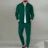 Jaqueta Cross Border 2025 Masculina Outono Juventude Waffle Bolso com Zíper Lapela Slim Fit Cardigan Terno Jaqueta Masculina