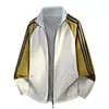 Chaqueta reversible de rayas de alta calidad marca NASA con cuello alto, nueva colección de otoño para hombre, ropa deportiva casual de corte holgado