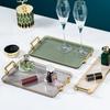Bandeja rectangular de lujo ligera para taza de agua, taza de té para el hogar, almacenamiento en la sala de estar, plato de fruta, plato de cena, taza, plato de té