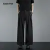 Calça Casual Lisa Streetwear Masculina Nova Outono Sensação de Alto Padrão Caimento Reto Calça Social Tendência